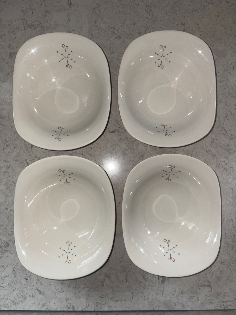 MCM Iroquois Fine China Impromptu by Ben Seibel PINS & BEADS 4 Bowls